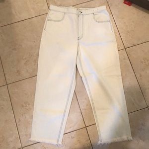 Madewell White Tapered Wide Leg